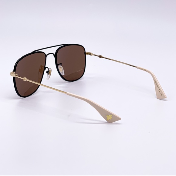 NEW GUCCI GG0514S 002 UNISEX BLAXK BROWN AVIATOR SUNGLASSES GUCCI - Picture 6 of 15